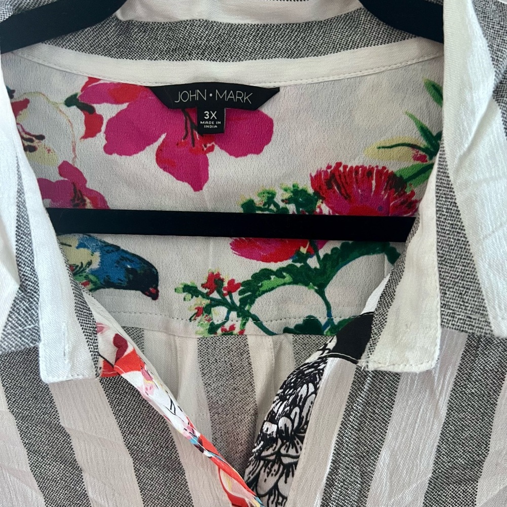 John Mark Mixed Pattern Top NWT - image 3